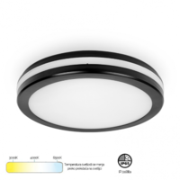 LED PLAFONJERA 30W CRNA IP65 vodonepropusna 3CCT tri boje svetla 3000/4000/6500K MONA-300 202303