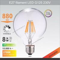 LED SIJALICA 9W E27 2700K DIMABILNA FILAMENT G125 (balon fi125mm) 1200lm 100253