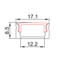 LED PROFIL 2m KOMPLET SIVI  LL-ALP002-R 150229