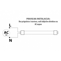 LED CEV 18W 6500K 120cm JEDNOSTRANA 2520lm T8 100093 DAWN