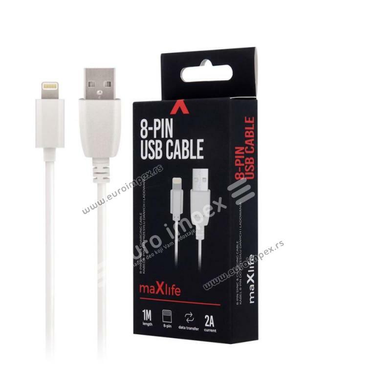 USB KABL USB-Lightning 1m 2A beli, za brzo punjenje Maxlife OEM001514 5900495758149