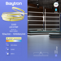 COB LED TRAKA 4000K PRIRODNO BELA 10W 12V 320 dioda/1m  IP20 COBLINE BS01-03001 Braytron