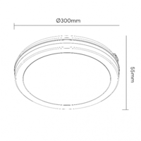 LED PLAFONJERA 30W DRVO IP65 vodonepropusna 3CCT tri boje svetla 3000/4000/6500K3000/4000/6500K MONA-300 202304