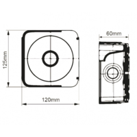 RAZVODNA KUTIJA ZA KAMERE OG 120x125x60mm sa kliznim poklopcem ABS SIVA EP722471 Eraplast